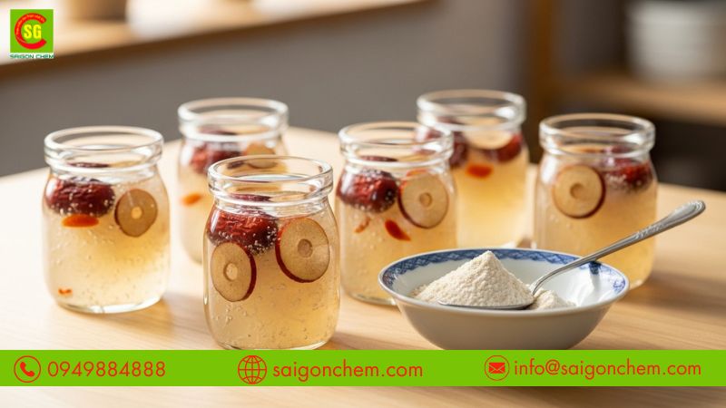 Xanthan Gum giúp tạo độ sánh và chống lắng cặn yến sào