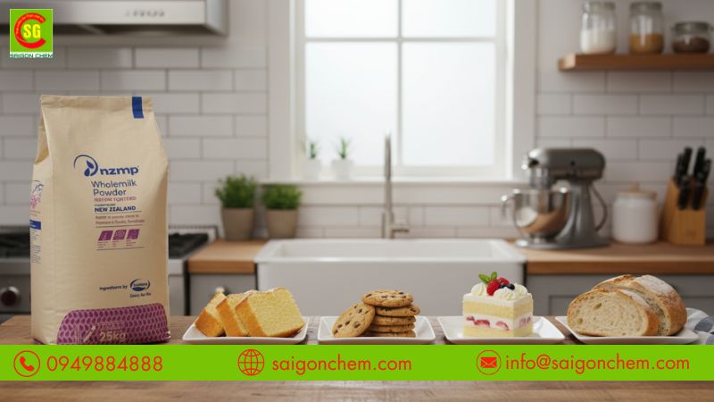 Bột sữa béo nguyên kem giúp bánh có hương vị thơm ngon