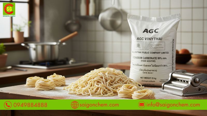 Ứng dụng Kali Carbonate trong nhiều loại mì khác nhau