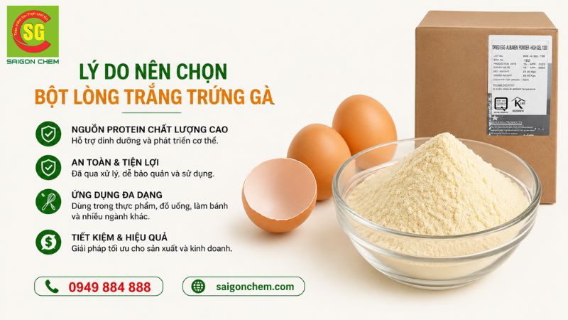 Lý do nên chọn bột lòng trắng trứng gà